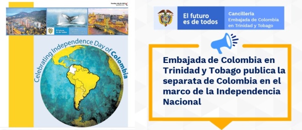 Embajada de Colombia en Trinidad y Tobago publica la separata de Colombia en el marco de la Independencia 