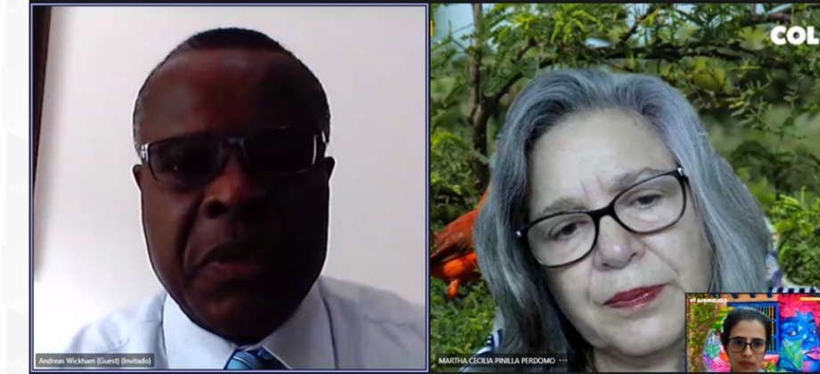 The nonresident Ambassador of Colombia to Saint Vincent and the Grenadines, Martha Cecilia Pinilla and her counterpart, Andreas Wickham, nonresident Ambassador to Bogotá, met through 