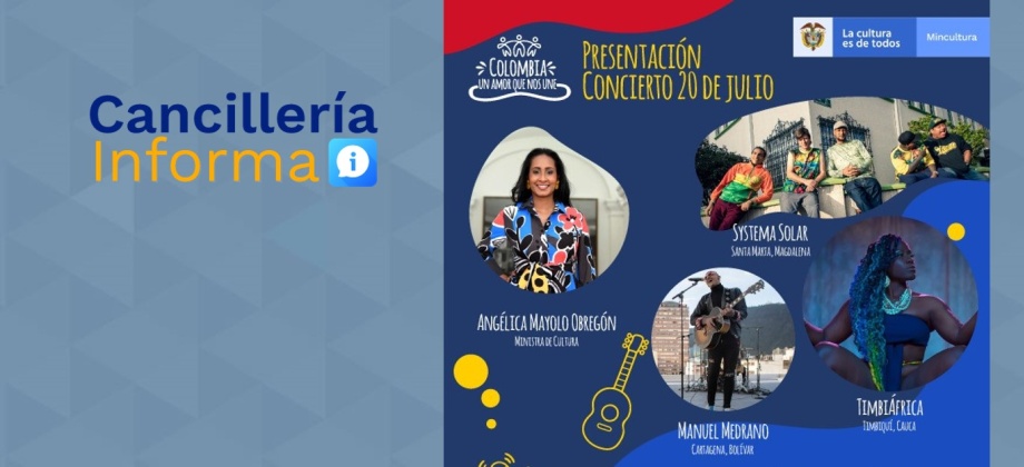 La Embajada en Trinidad y Tobago invita a conectarse al concierto Colombia, un amor que nos une